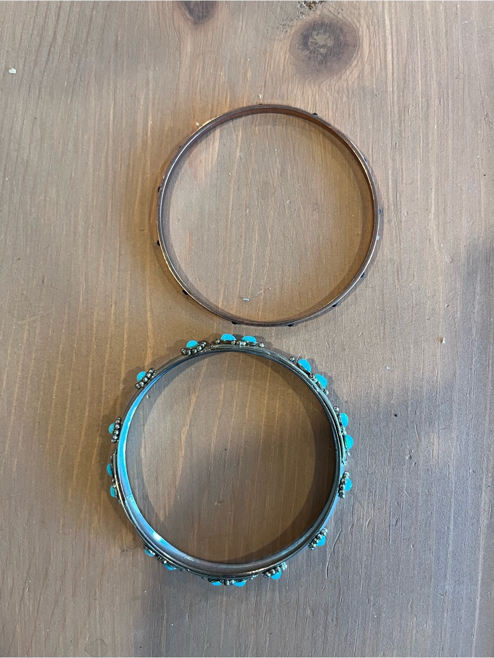 Fashion bangles pair silver and rose gold